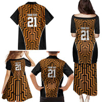 Custom Basketball New Zealand Family Matching Puletasi and Hawaiian Shirt Gold Maori Ta Moko Indigenous - Polynesian Pride