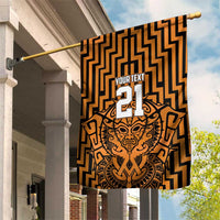Custom Basketball New Zealand Garden Flag Gold Maori Ta Moko Indigenous - Polynesian Pride