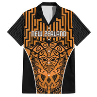Custom Basketball New Zealand Hawaiian Shirt Gold Maori Ta Moko Indigenous - Polynesian Pride
