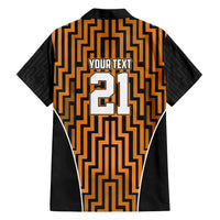 Custom Basketball New Zealand Hawaiian Shirt Gold Maori Ta Moko Indigenous - Polynesian Pride