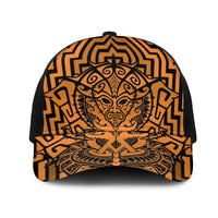 Basketball New Zealand Mesh Trucker Cap Gold Maori Ta Moko Indigenous LT9 One Size Black Gold - Polynesian Pride