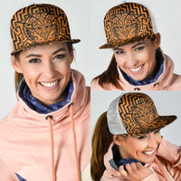 Basketball New Zealand Mesh Trucker Cap Gold Maori Ta Moko Indigenous LT9 - Polynesian Pride