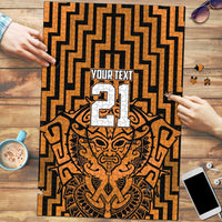 Custom Basketball New Zealand Puzzle Gold Maori Ta Moko Indigenous LT9 Gold - Polynesian Pride
