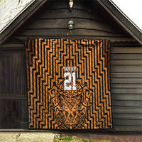 Custom Basketball New Zealand Quilt Gold Maori Ta Moko Indigenous - Polynesian Pride