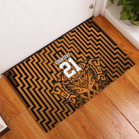 Custom Basketball New Zealand Rubber Doormat Gold Maori Ta Moko Indigenous LT9 - Polynesian Pride
