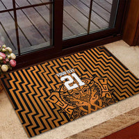 Custom Basketball New Zealand Rubber Doormat Gold Maori Ta Moko Indigenous LT9 - Polynesian Pride