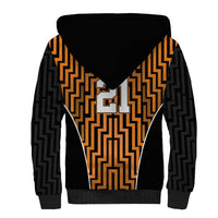 Custom Basketball New Zealand Sherpa Hoodie Gold Maori Ta Moko Indigenous - Polynesian Pride