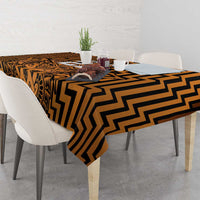 Custom Basketball New Zealand Tablecloth Gold Maori Ta Moko Indigenous LT9 - Polynesian Pride