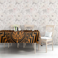 Custom Basketball New Zealand Tablecloth Gold Maori Ta Moko Indigenous LT9 - Polynesian Pride
