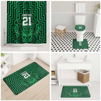 Custom Basketball New Zealand Bathroom Set Green Maori Ta Moko Indigenous - Polynesian Pride