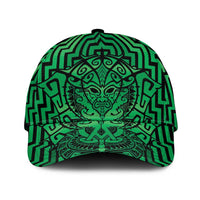 Basketball New Zealand Classic Cap Green Maori Ta Moko Indigenous LT9 Universal Fit Green - Polynesian Pride