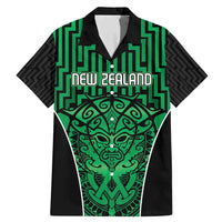 Custom Basketball New Zealand Family Matching Mermaid Dress and Hawaiian Shirt Green Maori Ta Moko Indigenous - Polynesian Pride