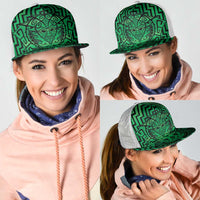 Basketball New Zealand Mesh Trucker Cap Green Maori Ta Moko Indigenous LT9 - Polynesian Pride