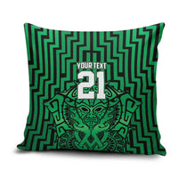 Custom Basketball New Zealand Pillow Cover Green Maori Ta Moko Indigenous - Polynesian Pride
