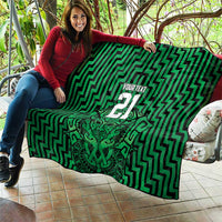Custom Basketball New Zealand Quilt Green Maori Ta Moko Indigenous - Polynesian Pride