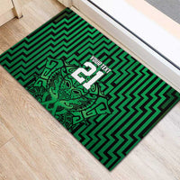Custom Basketball New Zealand Rubber Doormat Green Maori Ta Moko Indigenous - Polynesian Pride