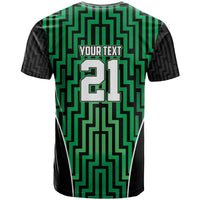 Custom Basketball New Zealand T Shirt Green Maori Ta Moko Indigenous - Polynesian Pride