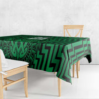 Custom Basketball New Zealand Tablecloth Green Maori Ta Moko Indigenous LT9 - Polynesian Pride