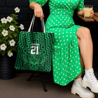 Custom Basketball New Zealand Tote Bag Green Maori Ta Moko Indigenous LT9 - Polynesian Pride