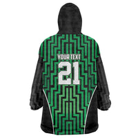 Custom Basketball New Zealand Wearable Blanket Hoodie Green Maori Ta Moko Indigenous - Polynesian Pride