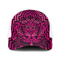 Basketball New Zealand Baseball Net Cap Pink Maori Ta Moko Indigenous - Polynesian Pride