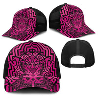 Basketball New Zealand Baseball Net Cap Pink Maori Ta Moko Indigenous LT9 - Polynesian Pride