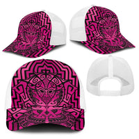 Basketball New Zealand Baseball Net Cap Pink Maori Ta Moko Indigenous LT9 - Polynesian Pride