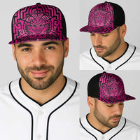 Basketball New Zealand Baseball Net Cap Pink Maori Ta Moko Indigenous LT9 - Polynesian Pride