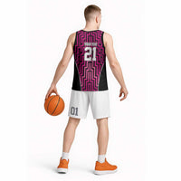 Custom Basketball New Zealand Basketball Jersey Pink Maori Ta Moko Indigenous LT9 - Polynesian Pride