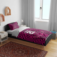 Custom Basketball New Zealand Bedding Set Pink Maori Ta Moko Indigenous - Polynesian Pride