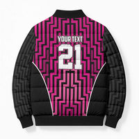 Custom Basketball New Zealand Bomber Puffer Jacket Pink Maori Ta Moko Indigenous LT9 - Polynesian Pride