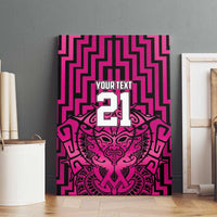 Custom Basketball New Zealand Canvas Wall Art Pink Maori Ta Moko Indigenous LT9 - Polynesian Pride