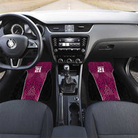 Custom Basketball New Zealand Car Mats Pink Maori Ta Moko Indigenous LT9 Set 2pcs - Front Pink - Polynesian Pride