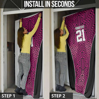 Custom Basketball New Zealand Door Cover Pink Maori Ta Moko Indigenous - Polynesian Pride