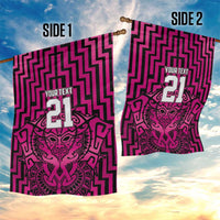 Custom Basketball New Zealand Garden Flag Pink Maori Ta Moko Indigenous - Polynesian Pride