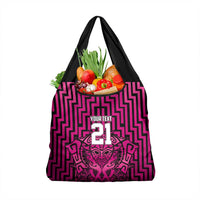 Custom Basketball New Zealand Grocery Bag Pink Maori Ta Moko Indigenous LT9 1-pack One Size Pink - Polynesian Pride