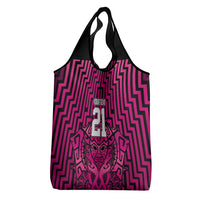 Custom Basketball New Zealand Grocery Bag Pink Maori Ta Moko Indigenous LT9 - Polynesian Pride