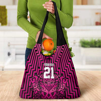 Custom Basketball New Zealand Grocery Bag Pink Maori Ta Moko Indigenous LT9 - Polynesian Pride