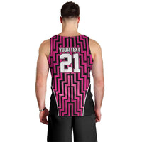 Custom Basketball New Zealand Men Tank Top Pink Maori Ta Moko Indigenous - Polynesian Pride