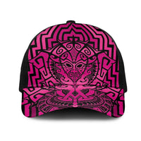 Basketball New Zealand Mesh Trucker Cap Pink Maori Ta Moko Indigenous LT9 One Size Black Pink - Polynesian Pride
