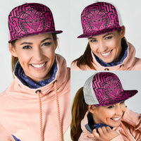 Basketball New Zealand Mesh Trucker Cap Pink Maori Ta Moko Indigenous LT9 - Polynesian Pride