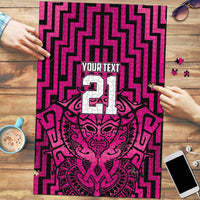 Custom Basketball New Zealand Puzzle Pink Maori Ta Moko Indigenous LT9 Pink - Polynesian Pride