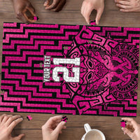 Custom Basketball New Zealand Puzzle Pink Maori Ta Moko Indigenous LT9 - Polynesian Pride