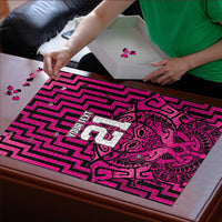 Custom Basketball New Zealand Puzzle Pink Maori Ta Moko Indigenous LT9 - Polynesian Pride