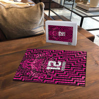 Custom Basketball New Zealand Puzzle Pink Maori Ta Moko Indigenous LT9 - Polynesian Pride