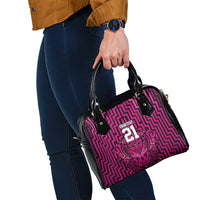 Custom Basketball New Zealand Shoulder Handbag Pink Maori Ta Moko Indigenous LT9 - Polynesian Pride