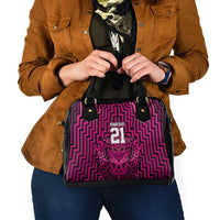 Custom Basketball New Zealand Shoulder Handbag Pink Maori Ta Moko Indigenous LT9 - Polynesian Pride