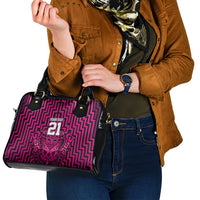 Custom Basketball New Zealand Shoulder Handbag Pink Maori Ta Moko Indigenous LT9 - Polynesian Pride