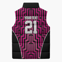Custom Basketball New Zealand Sleeveless Puffer Jacket Pink Maori Ta Moko Indigenous LT9 - Polynesian Pride