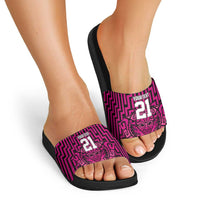 Custom Basketball New Zealand Slide Sandals Pink Maori Ta Moko Indigenous LT9 - Polynesian Pride